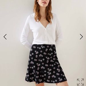 LOFT Daisy Chain Ponte Flippy Skirt